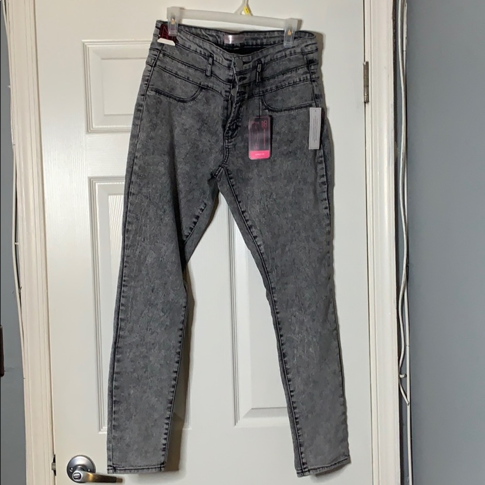 Gray acid wash jeans sz 17